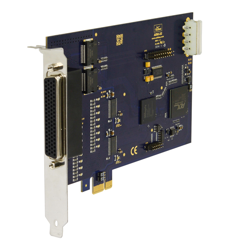 ALLDAQ ADQ-22-PCIe v2 / PCI-Express-Digital-I/O-Karte, 32 isolierte DIs, 32 isolierte DOs mit Leistungstreiber, 16 TTL-DIOs; ADQ-Link
